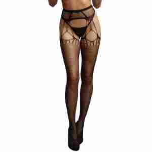 Suspender Pantyhose Shredded black