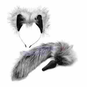 TAILZ - Grey Wolf Tail Plug & Ears Set