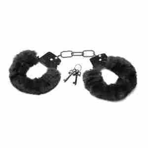 XR Brands - Cuffed In Fur Handcuffs - Black