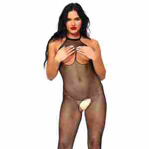 Bodystocking with Open Bust and Crotch