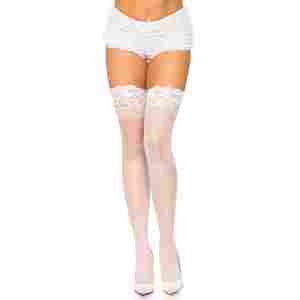 Elastane Sheer Stay Up with Lace Top