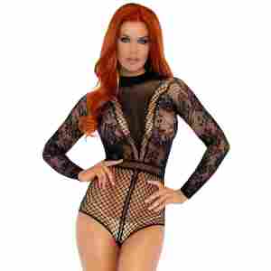 Fishnet Bodysuit with Snapcrotch