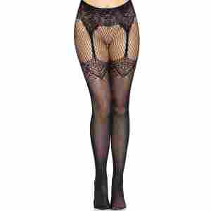 Fishnet Tights with Lace Up Backseam