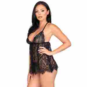 Floral Lace Babydoll and String