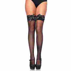Lace Top Elastane Fishnet Thigh Highs