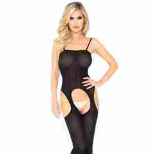Opaque Suspender Bodystocking