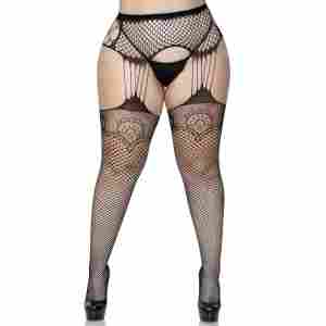 Plus Net stockings with Duchess Lace Top