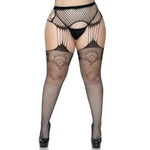 Plus Net stockings with Duchess Lace Top