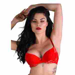 Push-up bra w/ lace racerback