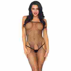 Seamless Net Suspender Bodystocking