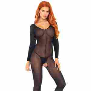 Sheer Long Sleeves Bodystocking