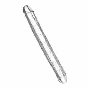 Clear Double Dong TPE 34.5 cm