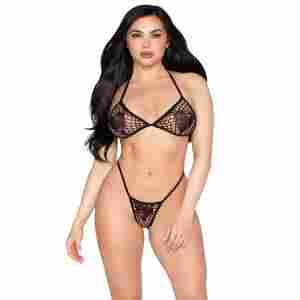 Fishnet Bra Top and G-String Panty
