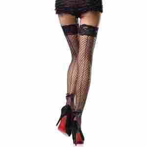 Fishnet Stay Up Backseam and Bow