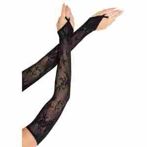 Floral Net Extra Long Gauntlet Arm Warmers