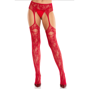 Net Stockings with Attached Garter Belt