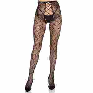 Net Tights with Crotchless Panty