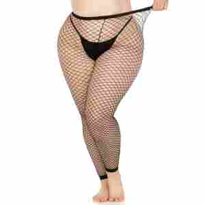 Plus Industrial Net Footless Tights