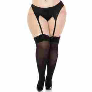 Plus Thigh High with Lace Top