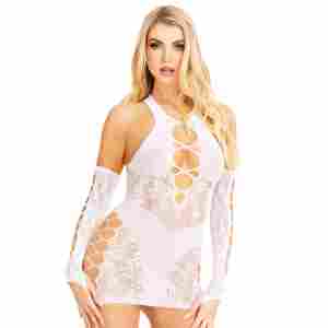 Racer Back Mini Dress and Matching Gloves