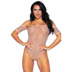 Rose Lace Crotchless Teddy
