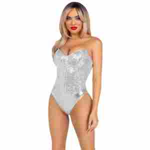 Sequin Boned Crotch Bodysuit