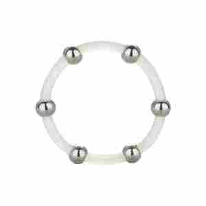 Steel Beaded Silicone Ring XL