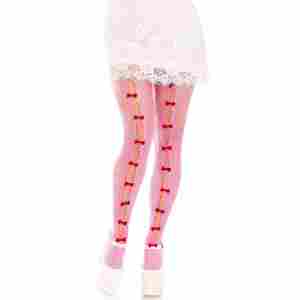 Sweetheart Striped Net Pantyhose