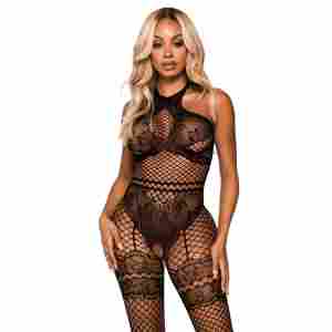 Bodystocking with Faux Lingerie Detail